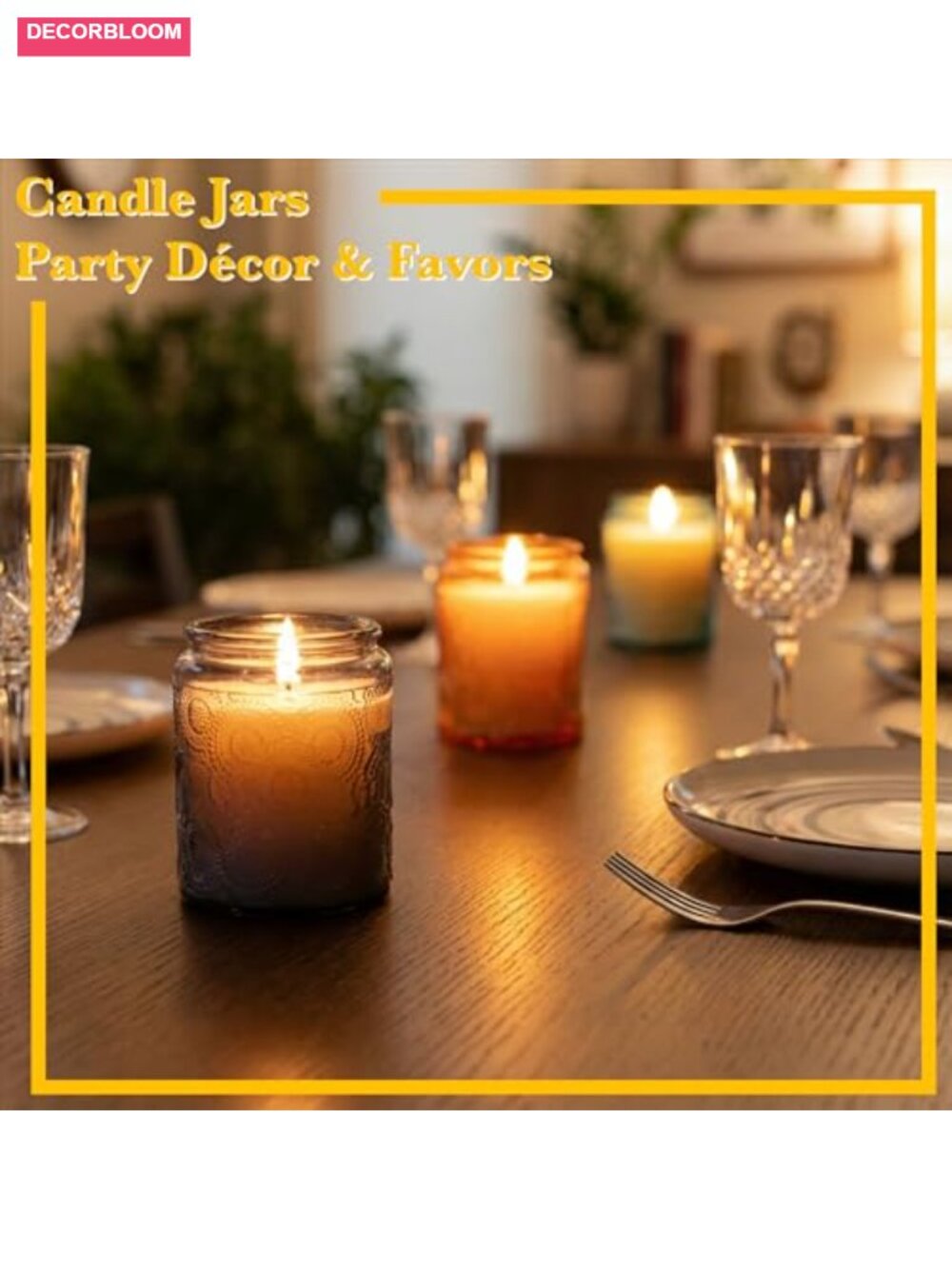 6 Pack 8 oz Decorative Glass Jars with Bamboo Lids, Airtight Food Storage - Picture 4 of 6